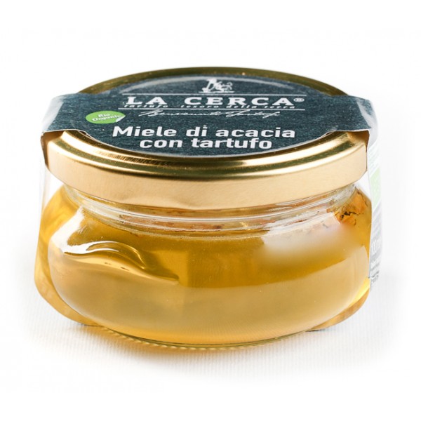 La Cerca - Acacia Organic Honey with Truffle Flakes - Specialties with Truffle - Truffle Excellence - Organic Vegan - 100 ml