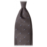 Viola Milano - Classic Polka Dot 3-Fold Grenadine Tie - Grey/Sky - Handmade in Italy - Luxury Exclusive Collection