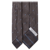 Viola Milano - Classic Polka Dot 3-Fold Grenadine Tie - Grey/Sky - Handmade in Italy - Luxury Exclusive Collection