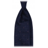 Viola Milano - Classic Polka Dot 3-Fold Grenadine Tie - Navy/Brown - Handmade in Italy - Luxury Exclusive Collection