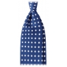 Viola Milano - Classic Polka Dot Selftipped Silk Tie - Blue/White - Handmade in Italy - Luxury Exclusive Collection