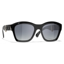 Chanel - Square Sunglasses - Black Gold Gray Polarized Gradient - Chanel Eyewear