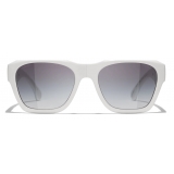 Chanel - Occhiali da Sole Quadrati - Bianco Grigio Sfumate - Chanel Eyewear