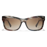 Chanel - Rectangular Sunglasses - Brown Tortoise - Chanel Eyewear