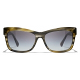 Chanel - Rectangular Sunglasses - Green Tortoise Gray - Chanel Eyewear