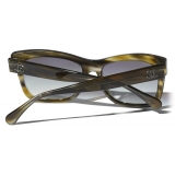 Chanel - Rectangular Sunglasses - Green Tortoise Gray - Chanel Eyewear