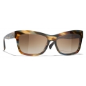 Chanel - Rectangular Sunglasses - Yellow Tortoise Brown - Chanel Eyewear