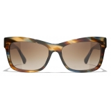 Chanel - Rectangular Sunglasses - Yellow Tortoise Brown - Chanel Eyewear