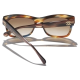 Chanel - Rectangular Sunglasses - Yellow Tortoise Brown - Chanel Eyewear