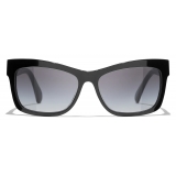 Chanel - Occhiali da Sole Rettangolari - Nero Grigio Sfumate - Chanel Eyewear