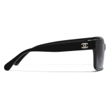 Chanel - Occhiali da Sole Rettangolari - Nero Grigio Sfumate - Chanel Eyewear