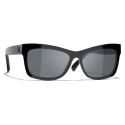 Chanel - Rectangular Sunglasses - Black Gray - Chanel Eyewear