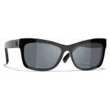 Chanel - Rectangular Sunglasses - Black Gray - Chanel Eyewear