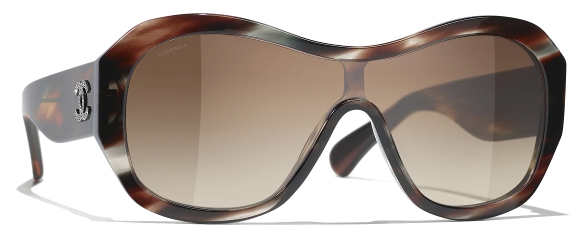 Chanel - Shield Sunglasses - Brown Tortoise Gray - Chanel Eyewear - Avvenice