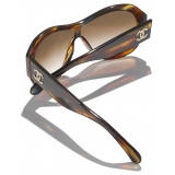 Chanel - Occhiali da Sole a Maschera - Tartaruga Giallo Grigio - Chanel Eyewear