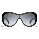 Chanel - Shield Sunglasses - Black Gray Gradient - Chanel Eyewear