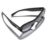 Chanel - Occhiali da Sole a Maschera - Nero Grigio Sfumate - Chanel Eyewear