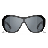 Chanel - Occhiali da Sole a Maschera - Nero Grigio - Chanel Eyewear