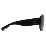 Chanel - Occhiali da Sole a Maschera - Nero Grigio - Chanel Eyewear