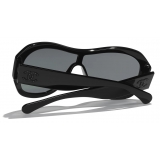 Chanel - Occhiali da Sole a Maschera - Nero Grigio - Chanel Eyewear