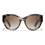 Chanel - Butterfly Sunglasses - Brown Tortoise Grey Brown Gradient - Chanel Eyewear