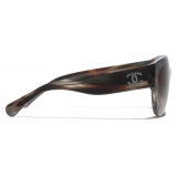 Chanel - Butterfly Sunglasses - Brown Tortoise Grey Brown Gradient - Chanel Eyewear