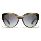 Chanel - Butterfly Sunglasses - Green Tortoise Gray Gradient - Chanel Eyewear