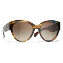 Chanel - Butterfly Sunglasses - Yellow Tortoise Brown Gradient - Chanel Eyewear