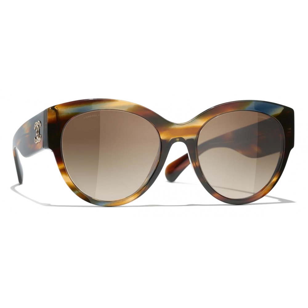 Chanel - Butterfly Sunglasses - Yellow Tortoise Brown Gradient