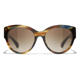 Chanel - Butterfly Sunglasses - Yellow Tortoise Brown Gradient - Chanel Eyewear