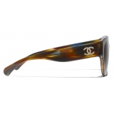 Chanel - Occhiali da Sole a Farfalla - Giallo Tartaruga Marrone Sfumate - Chanel Eyewear