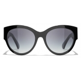 Chanel - Butterfly Sunglasses - Black Gold Gray Gradient - Chanel Eyewear