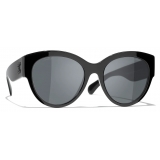 Chanel - Occhiali da Sole a Farfalla - Nero Grigio - Chanel Eyewear