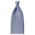 Viola Milano - Cross Floral Selftipped Italian Silk Tie - Light Blue - Handmade in Italy - Luxury Exclusive Collection