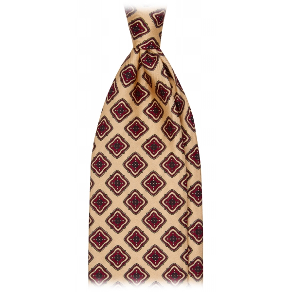 Viola Milano - Archive Diamond Vintage Selftipped Silk Tie - Yellow - Handmade in Italy - Luxury Exclusive Collection