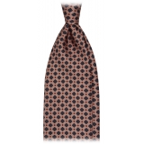 Viola Milano - Diamond Pattern Selftipped Silk Tie - Sand - Handmade in Italy - Luxury Exclusive Collection