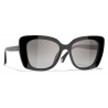 Chanel - Occhiali da Sole Rettangolari - Nero Grigio Polarizzate Sfumate - Chanel Eyewear