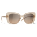 Chanel - Rectangular Sunglasses - Beige Brown - Chanel Eyewear