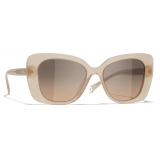 Chanel - Rectangular Sunglasses - Beige Brown - Chanel Eyewear