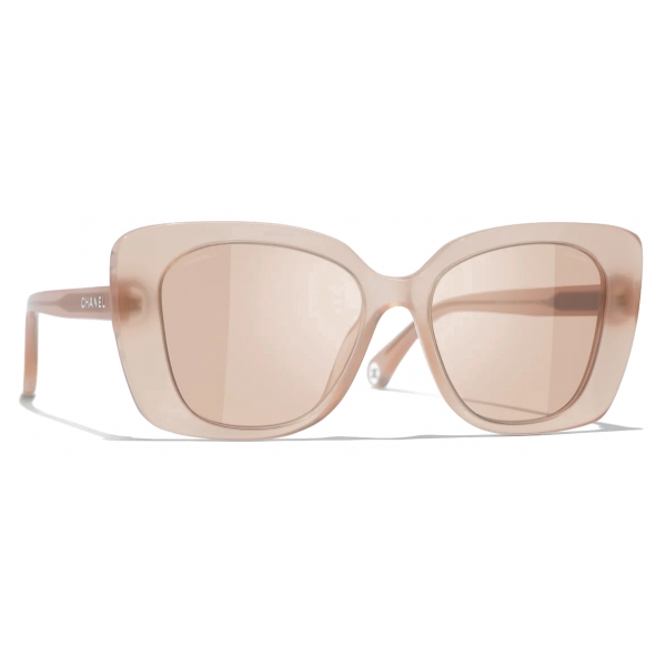 Chanel - Rectangular Sunglasses - Coral Pink - Chanel Eyewear