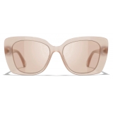 Chanel - Occhiali da Sole Rettangolari - Corallo Rosa - Chanel Eyewear