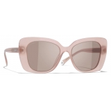 Chanel - Occhiali da Sole Rettangolari - Rosa Chiaro Grigio - Chanel Eyewear