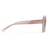 Chanel - Occhiali da Sole Rettangolari - Rosa Chiaro Grigio - Chanel Eyewear