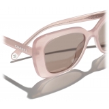 Chanel - Occhiali da Sole Rettangolari - Rosa Chiaro Grigio - Chanel Eyewear