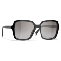 Chanel - Occhiali da Sole Quadrati - Nero Grigio Polarizzate Sfumate - Chanel Eyewear