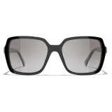 Chanel - Occhiali da Sole Quadrati - Nero Grigio Polarizzate Sfumate - Chanel Eyewear