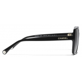 Chanel - Occhiali da Sole Quadrati - Nero Grigio Polarizzate Sfumate - Chanel Eyewear