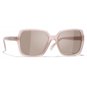 Chanel - Occhiali da Sole Quadrati - Rosa Chiaro Viola - Chanel Eyewear