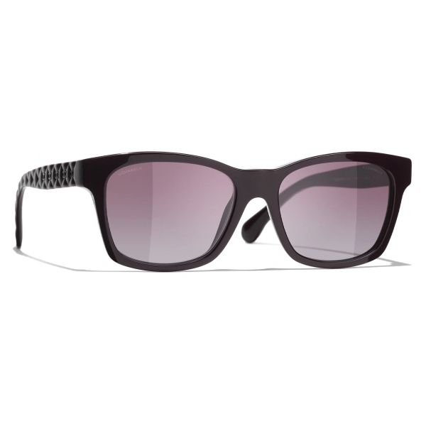 Chanel - Occhiali da Sole Quadrati - Borgogna Sfumate - Chanel Eyewear