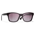 Chanel - Occhiali da Sole Quadrati - Borgogna Sfumate - Chanel Eyewear